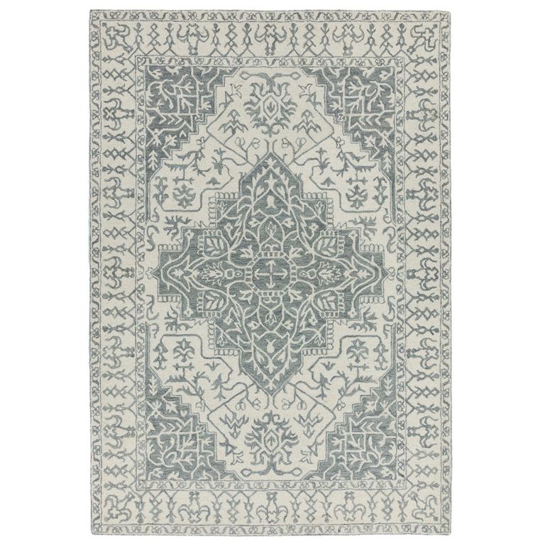 Classic Heritage Bronte Rug - Silver Grey Persian Medallion - Sizes Available