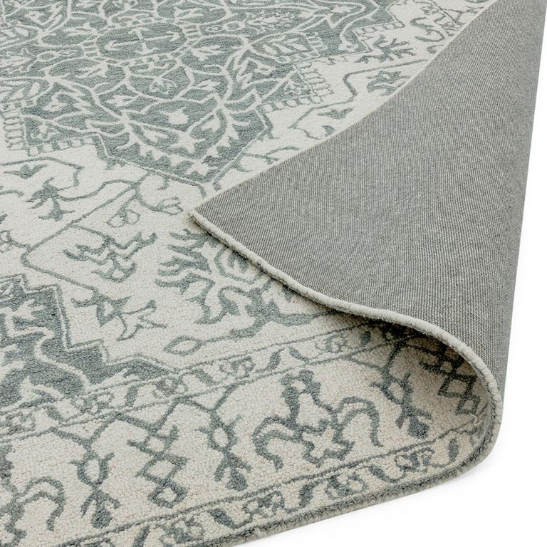 Classic Heritage Bronte Rug - Silver Grey Persian Medallion - Sizes Available