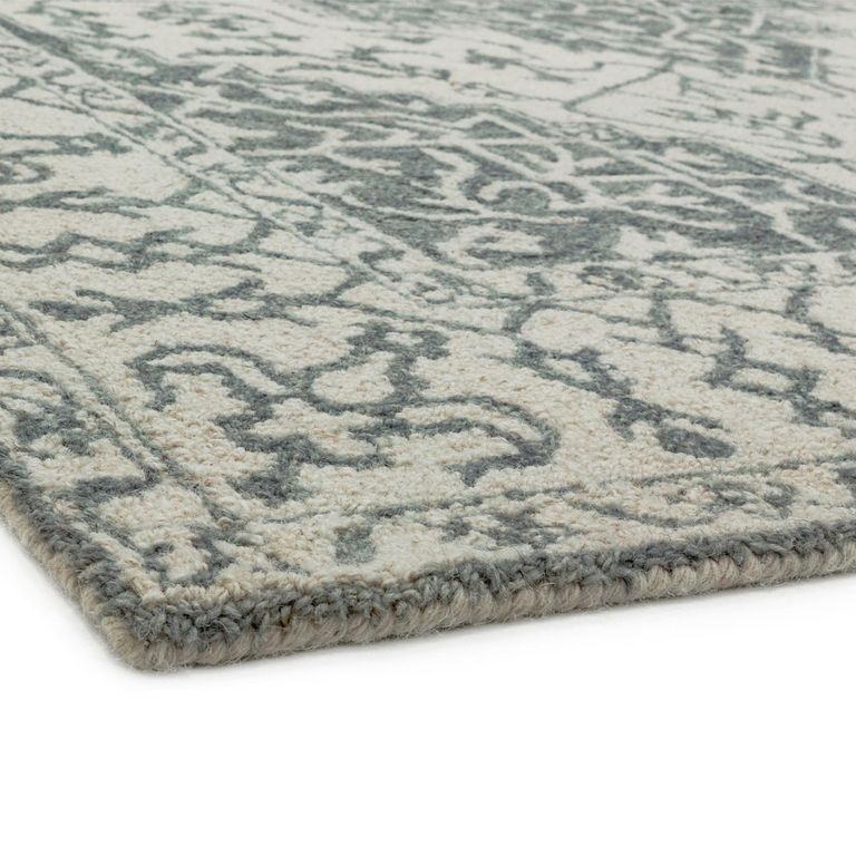 Classic Heritage Bronte Rug - Silver Grey Persian Medallion - Sizes Available