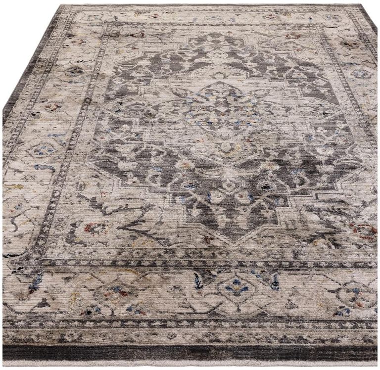 Classic Heritage Sovereign Medallion Rug - Charcoal - 120cm x 166cm