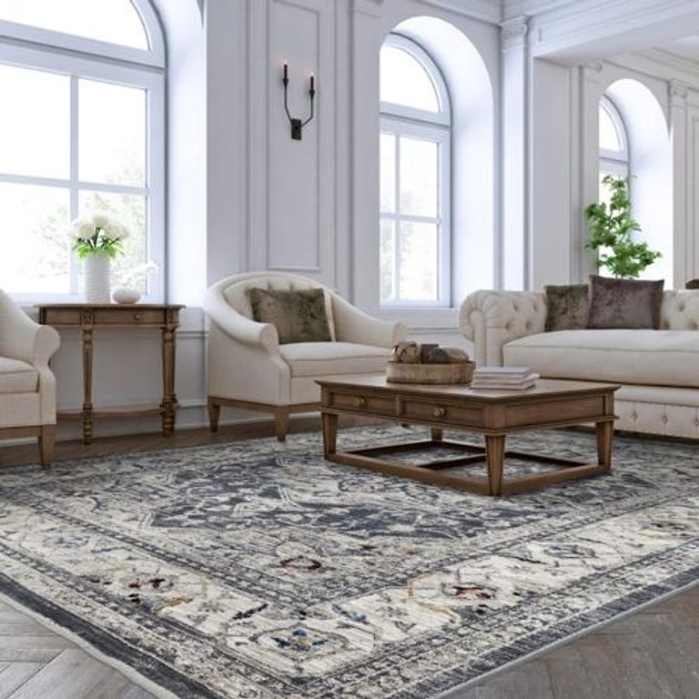 Classic Heritage Sovereign Medallion Rug - Charcoal - 120cm x 166cm