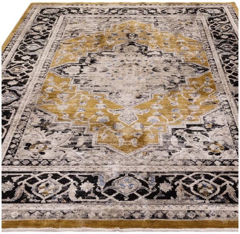 Classic Heritage Sovereign Medallion Rug - Gold - 120cm x 166cm