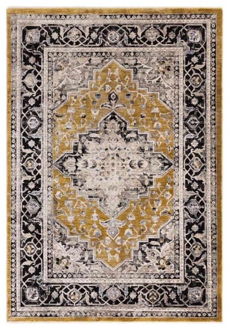 Classic Heritage Sovereign Medallion Rug - Gold - 120cm x 166cm