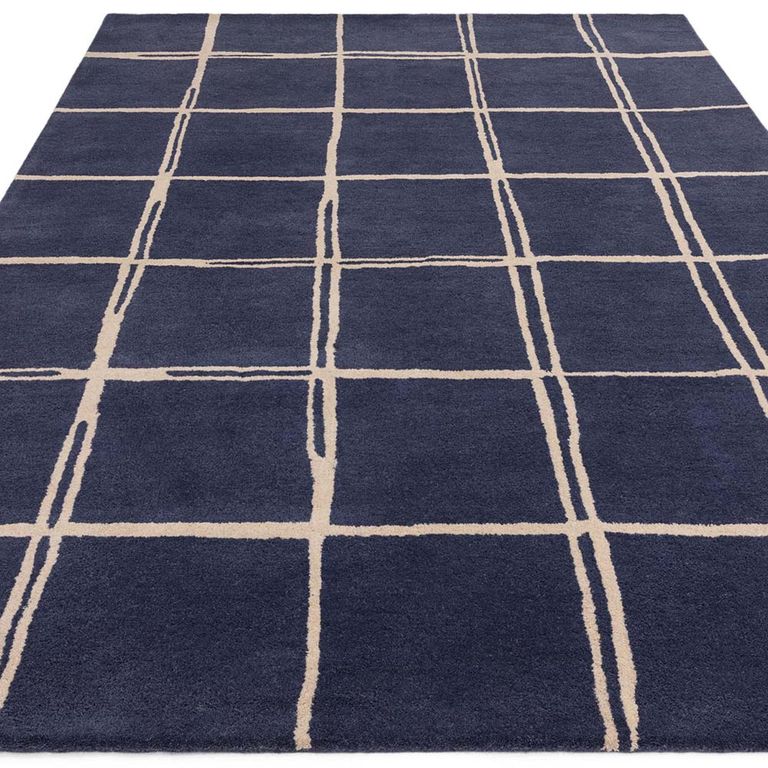 Contemporary Design Albany Rug - Marine Grid - Sizes Available