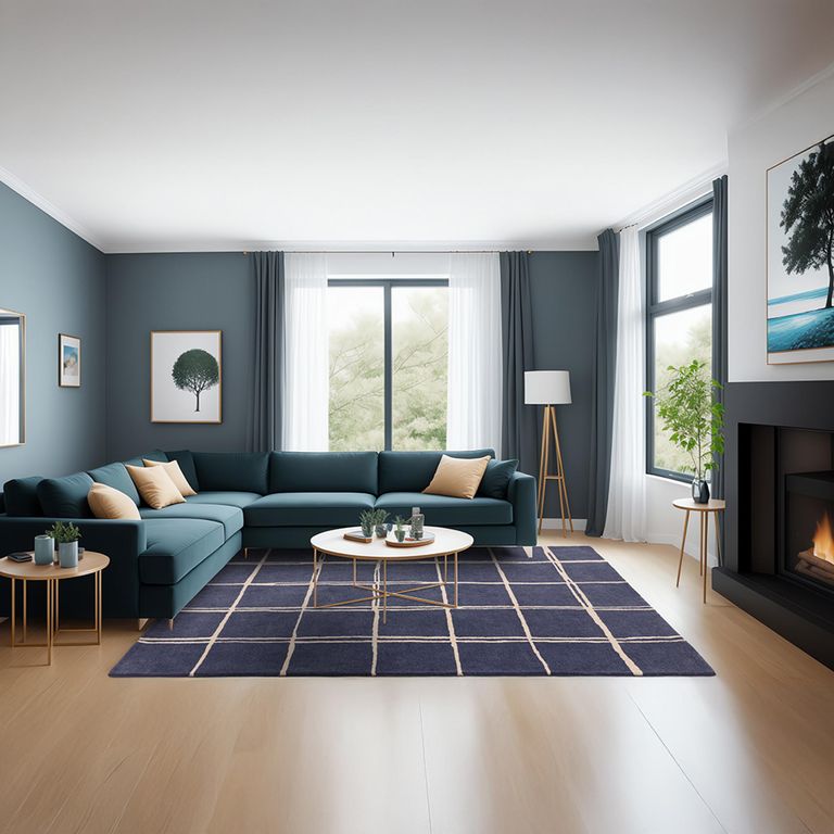 Contemporary Design Albany Rug - Marine Grid - Sizes Available