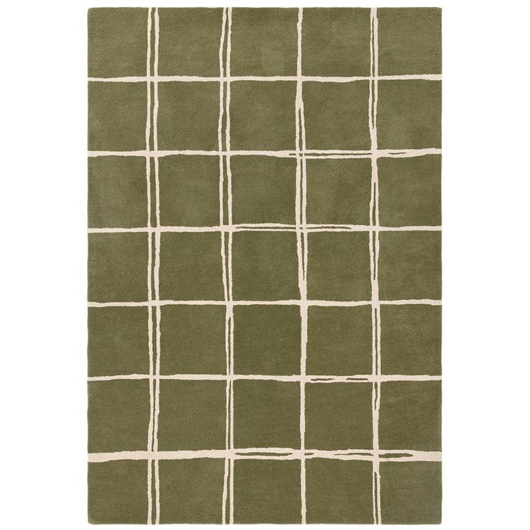 Contemporary Design Albany Rug - Olive Grid - Sizes Available