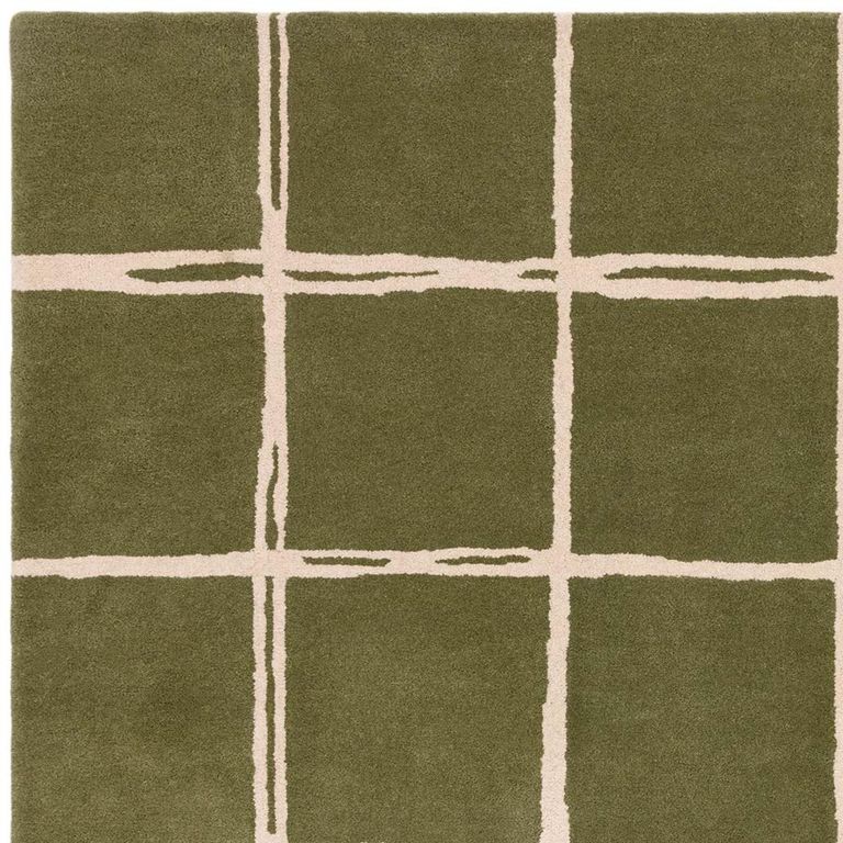 Contemporary Design Albany Rug - Olive Grid - Sizes Available