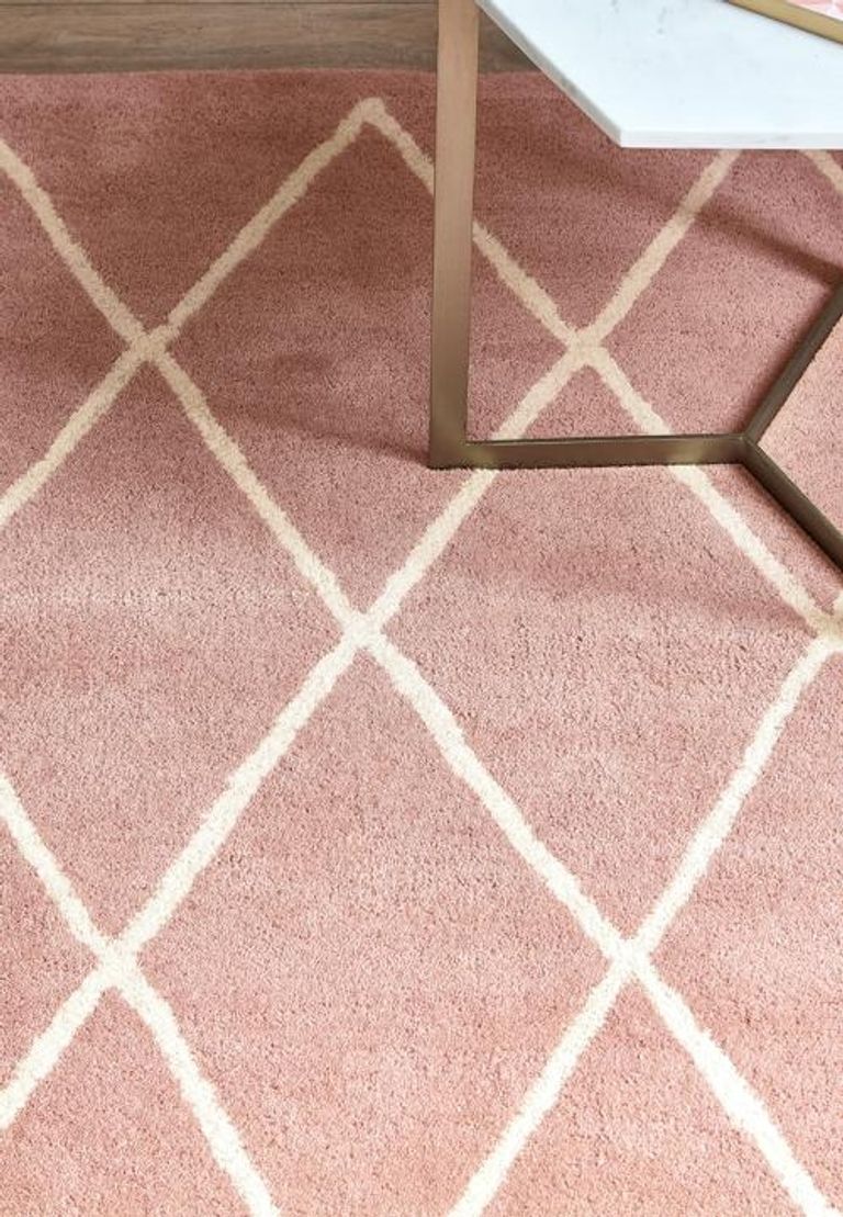 Contemporary Design Albany Rug - Pink - Diamond - Sizes Available