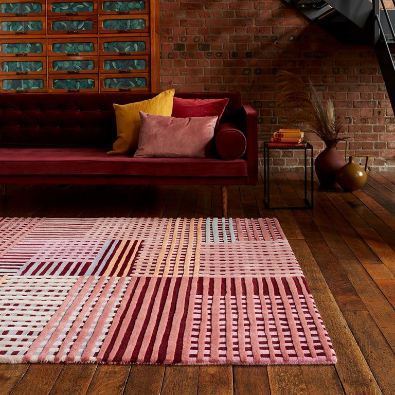 Contemporary Design Aspect Rug - Red - Sizes Available