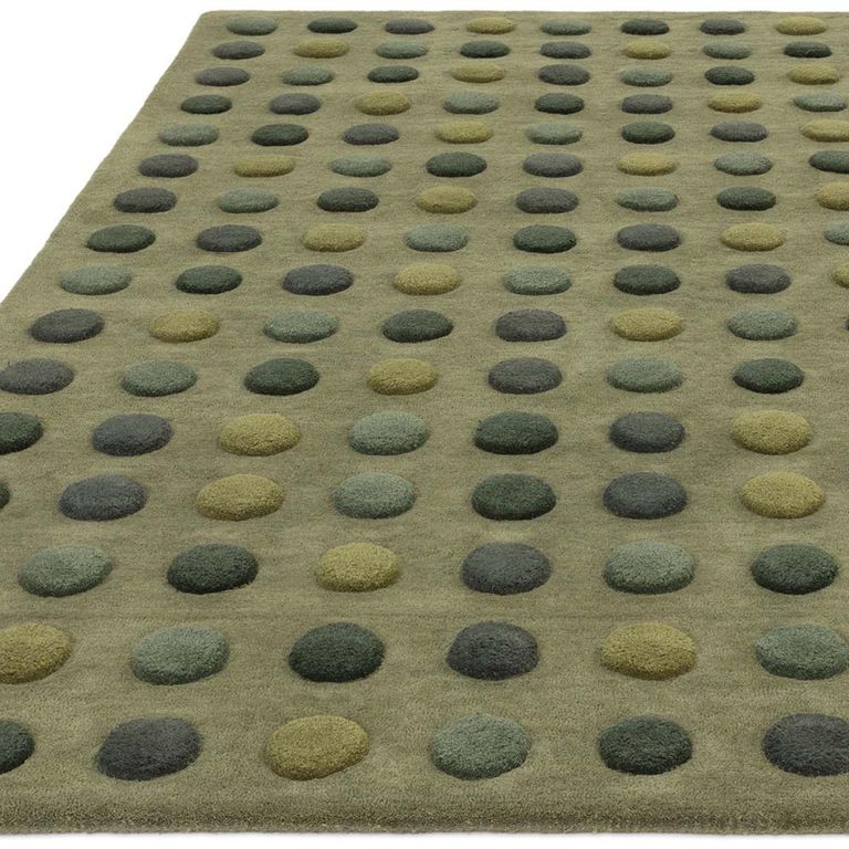 Contemporary Design Dotty Rug - Green - Sizes Available