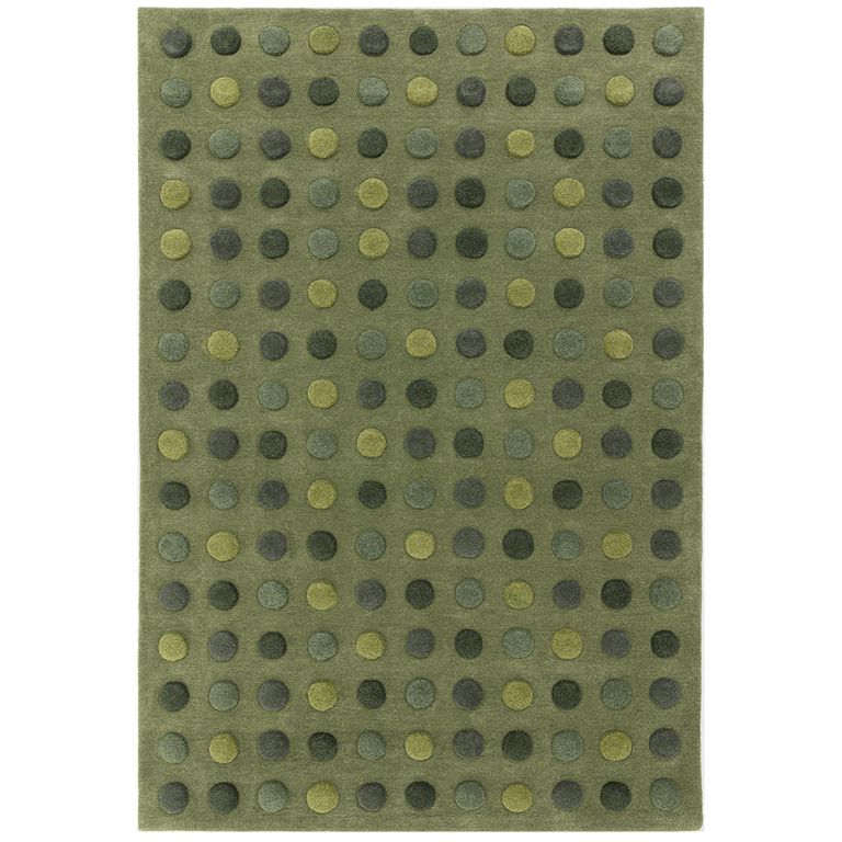 Contemporary Design Dotty Rug - Green - Sizes Available
