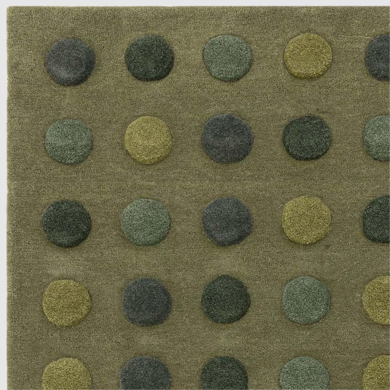 Contemporary Design Dotty Rug - Green - Sizes Available