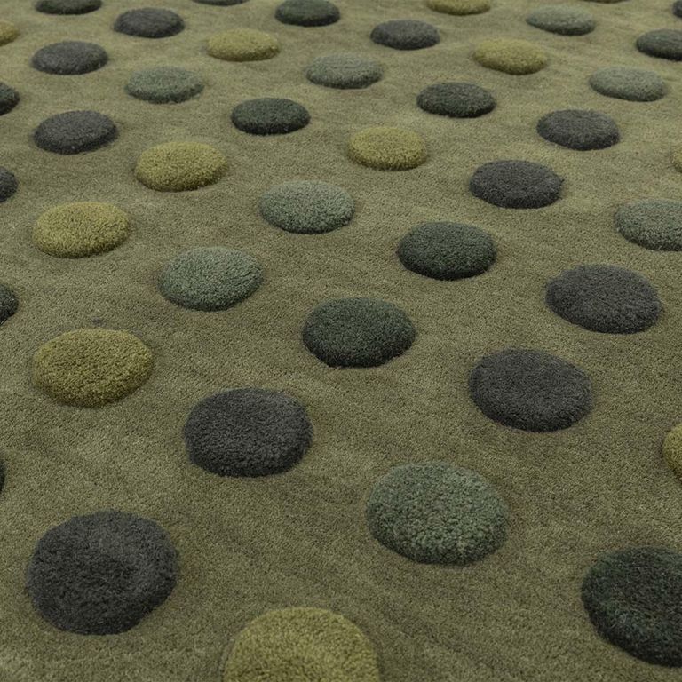 Contemporary Design Dotty Rug - Green - Sizes Available