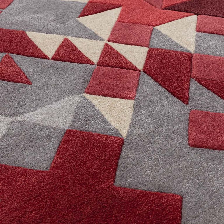 Contemporary Design Enigma Rug - Red - Sizes Available