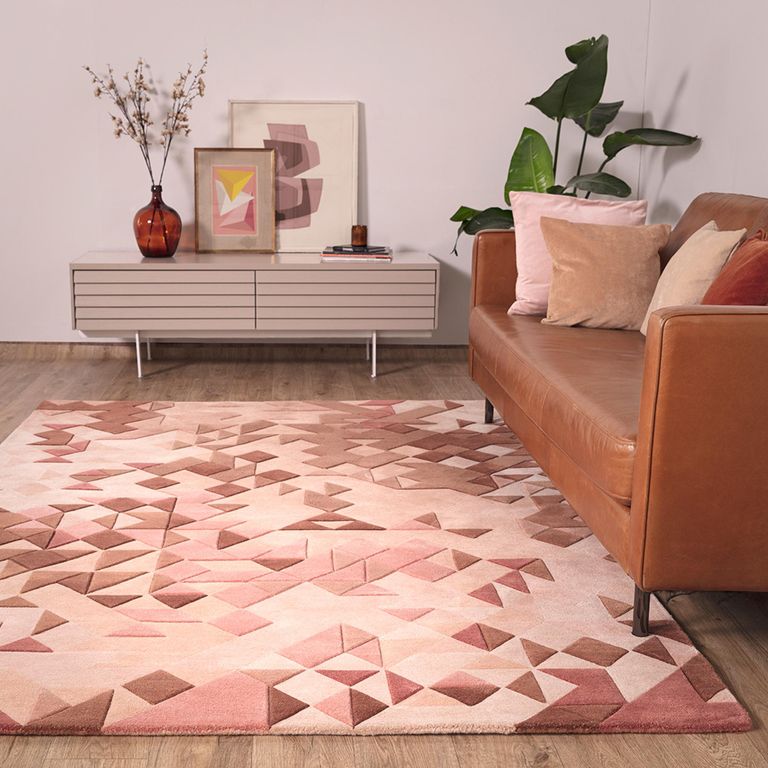 Contemporary Design Enigma Rug - Rose - Sizes Available
