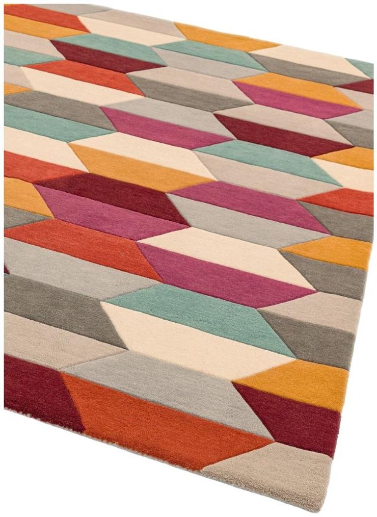 Contemporary Design Funk Rug - Honeycomb 03 - Bright Multi Colour - Sizes Available