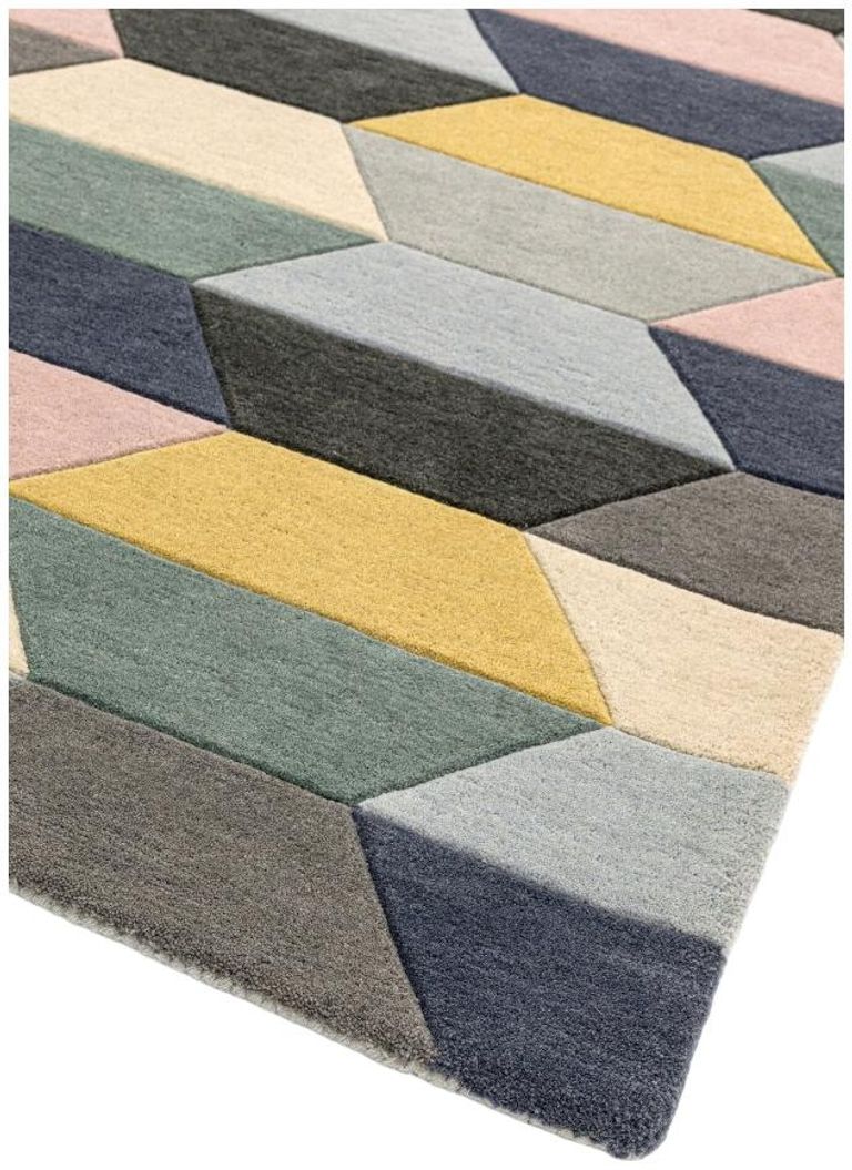 Contemporary Design Funk Rug - Honeycomb 04 - Pastel Multi Colour - Sizes Available