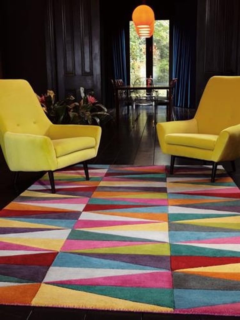 Contemporary Design Funk Rug - Triangles 08 - Multi Colour - Sizes Available
