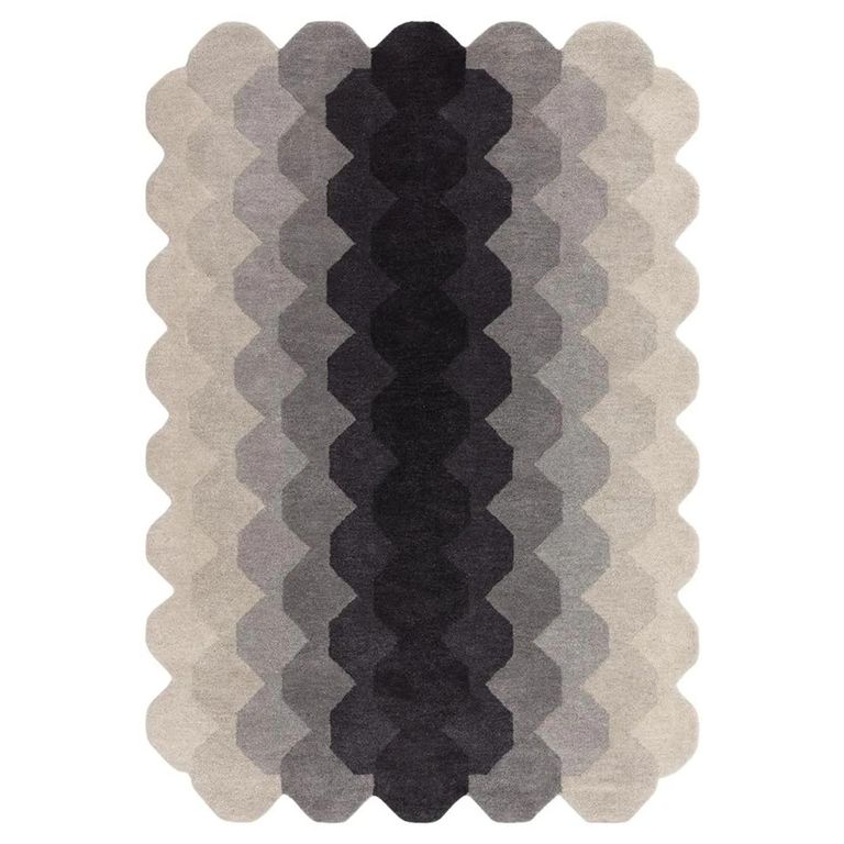 Contemporary Design Hive Rug - Charcoal - Sizes Available