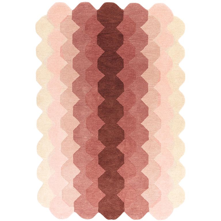 Contemporary Design Hive Rug - Pink - Sizes Available