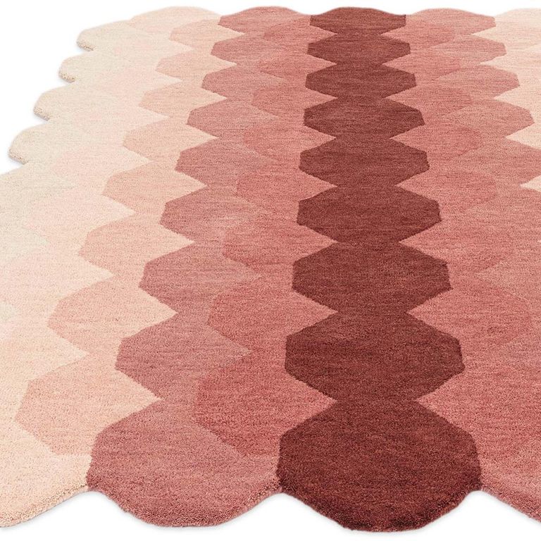 Contemporary Design Hive Rug - Pink - Sizes Available