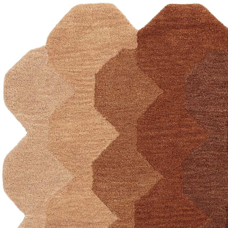 Contemporary Design Hive Rug - Rust - Sizes Available