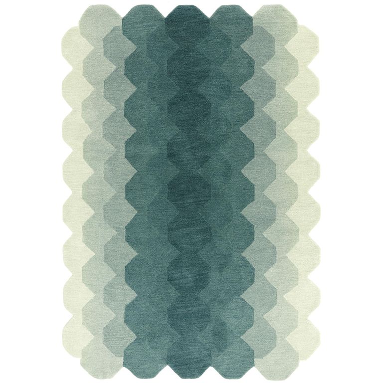 Contemporary Design Hive Rug - Teal - Sizes Available