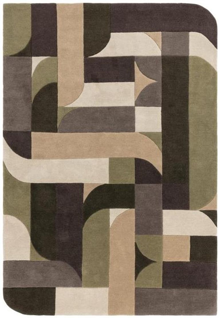 Contemporary Design Matrix Rug - Klotski 90 - Sage - Sizes Available