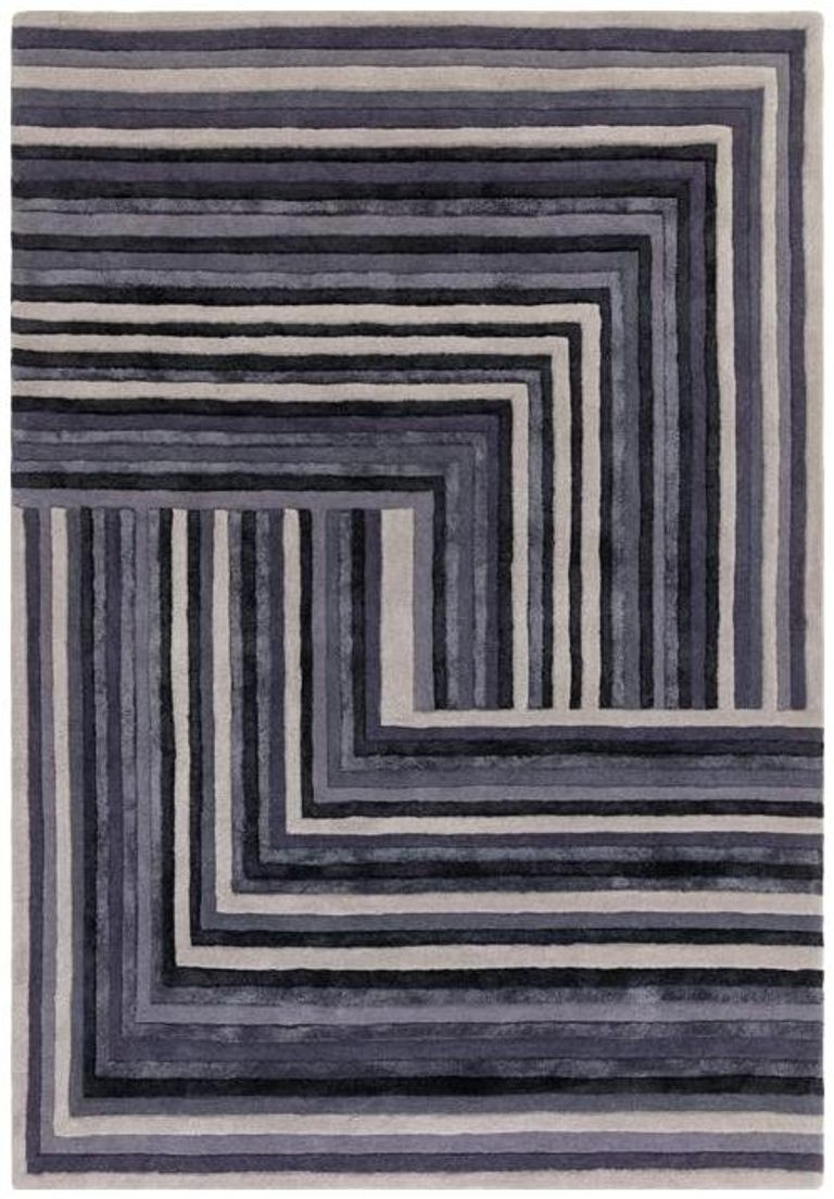 Contemporary Design Matrix Rug - Network 81 - Indigo - 160cm x 230cm
