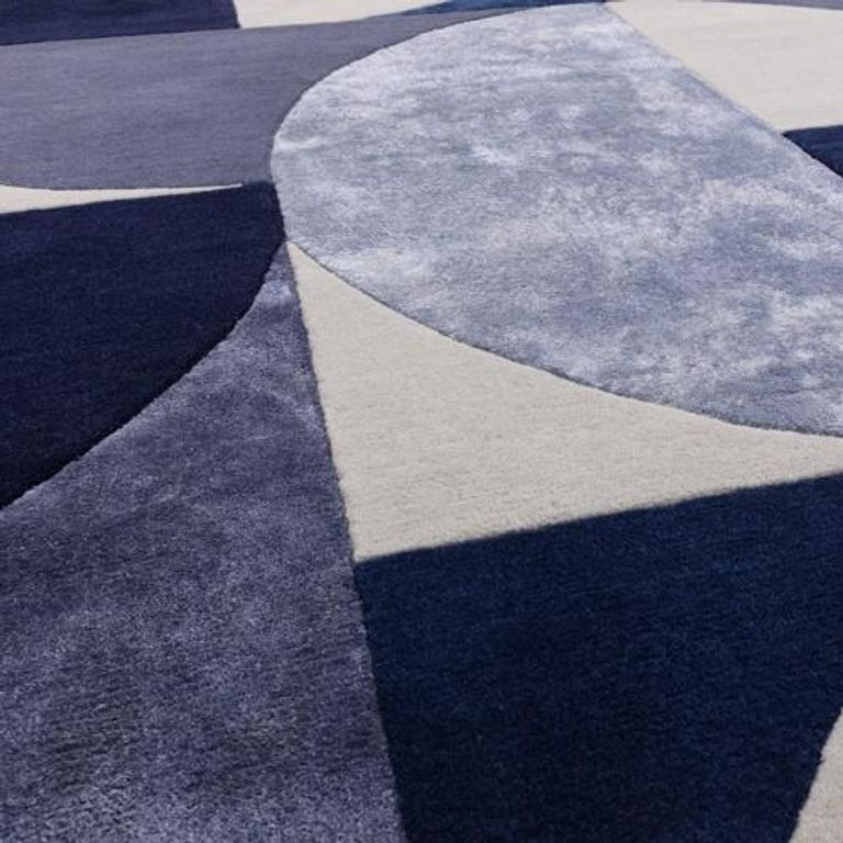 Contemporary Design Matrix Rug - Oval 74 - Indigo - Sizes Available