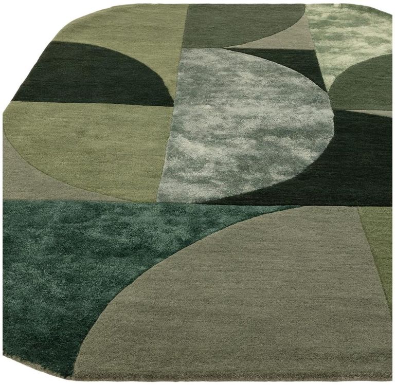 Contemporary Design Matrix Rug - Oval 75 - Forest - Sizes Available