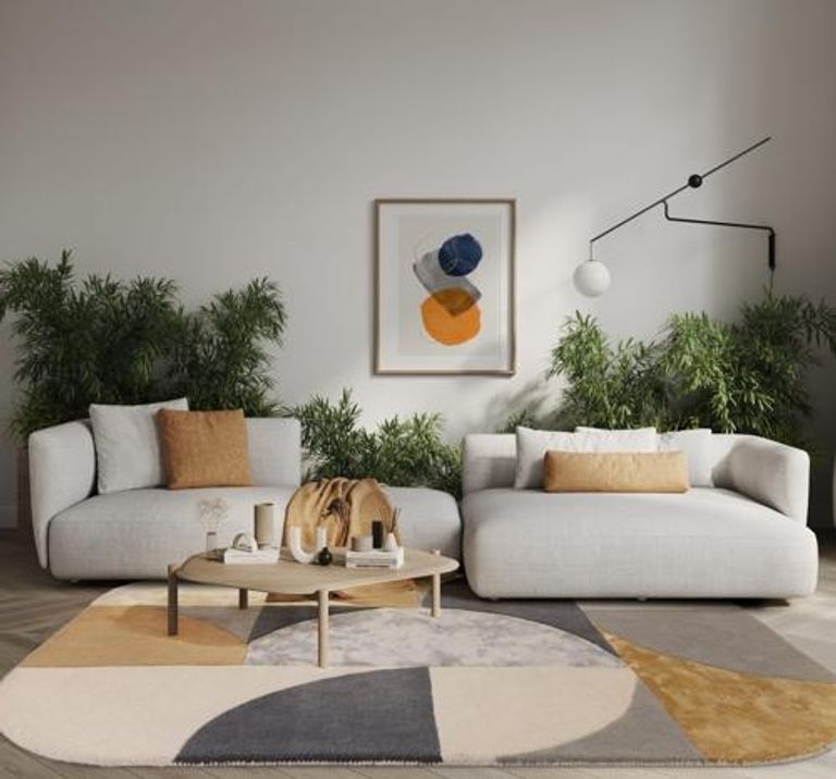 Contemporary Design Matrix Rug - Oval 76 - Sunset - Sizes Available