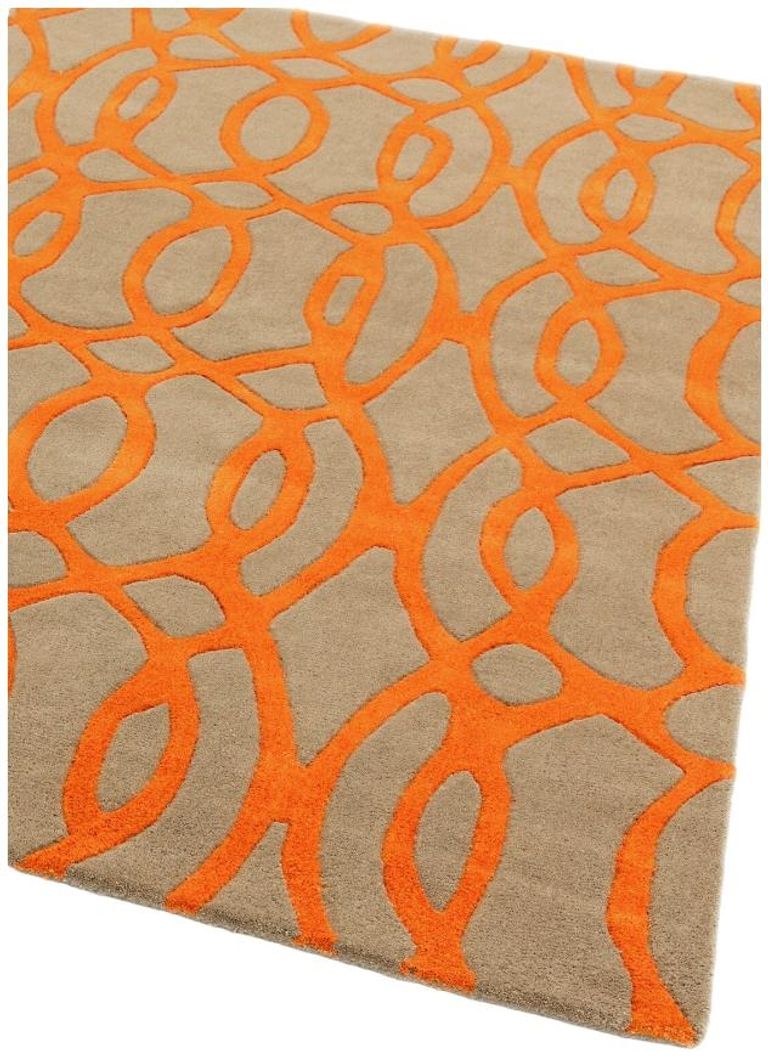 Contemporary Design Matrix Rug - Wire 37 - Orange - Sizes Available