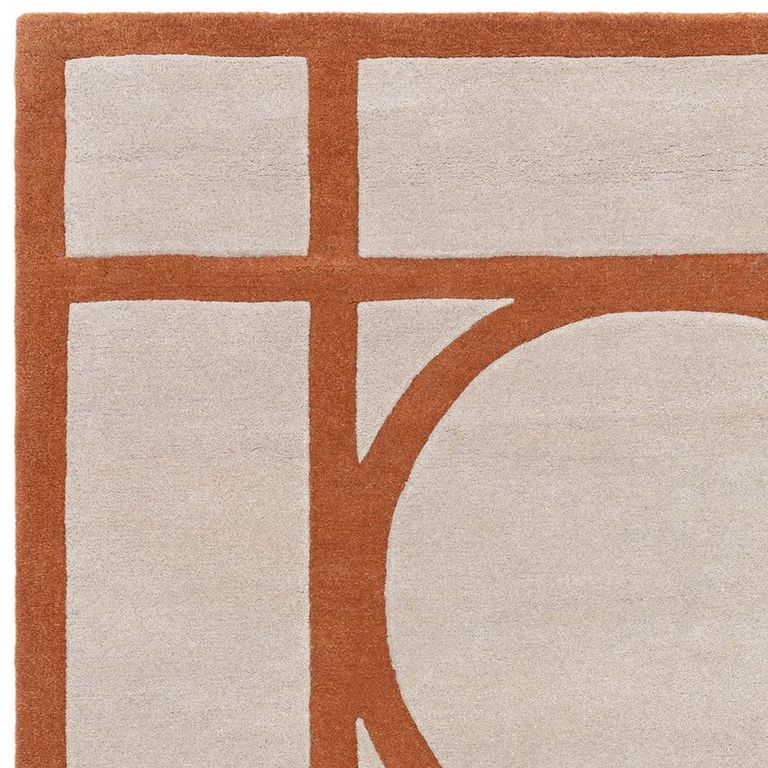 Contemporary Design Metro Rug - Rust - Sizes Available