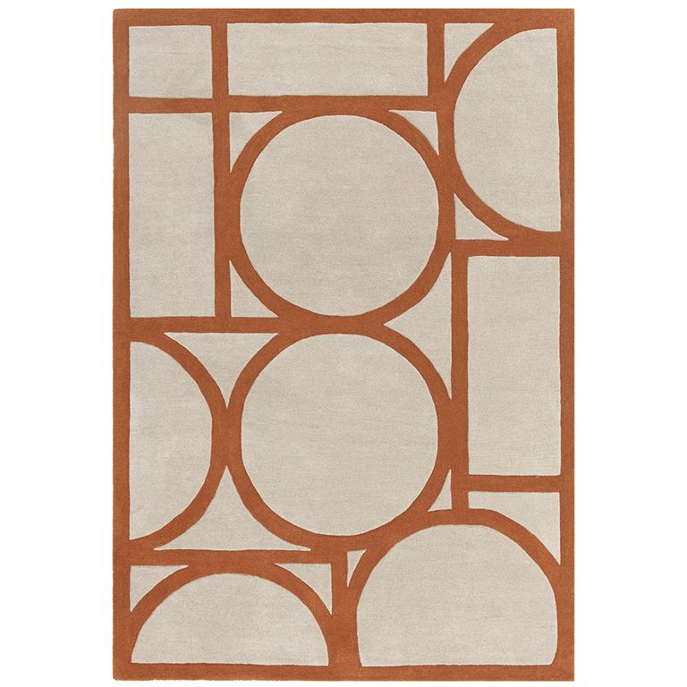 Contemporary Design Metro Rug - Rust - Sizes Available