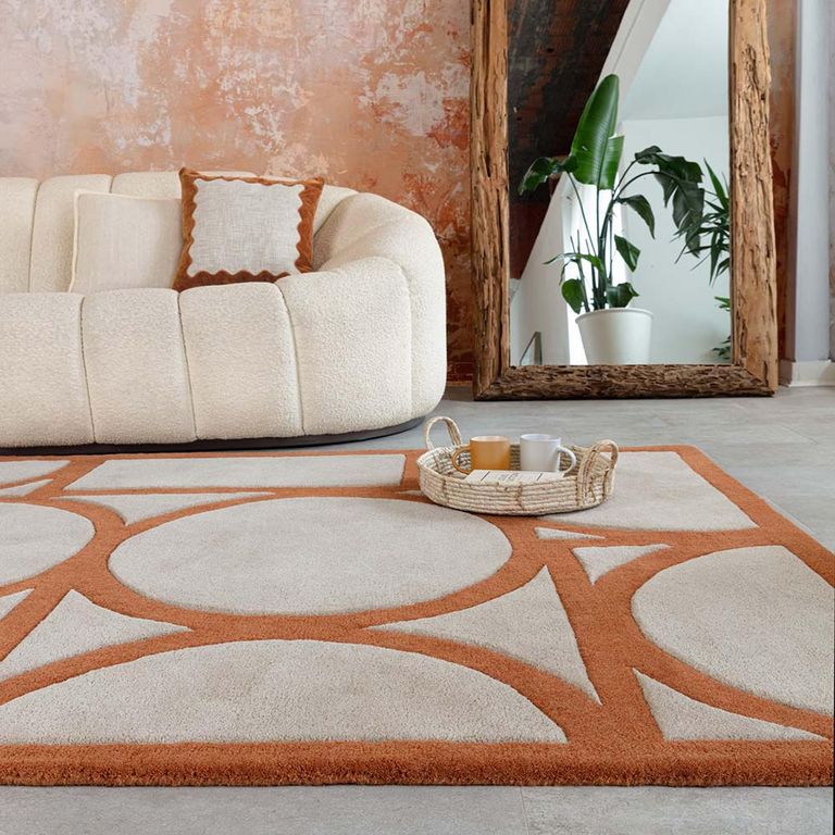 Contemporary Design Metro Rug - Rust - Sizes Available