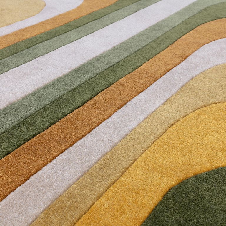 Contemporary Design Romy Rug - Retro - Green - Sizes Available