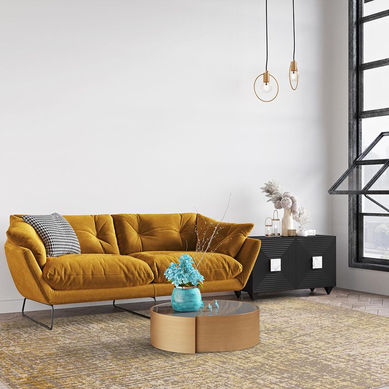 Contemporary Design Torino Rug - Gold - Sizes Available