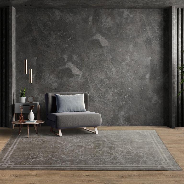 Contemporary Design Zehraya Rug - Border Silver - Sizes Available