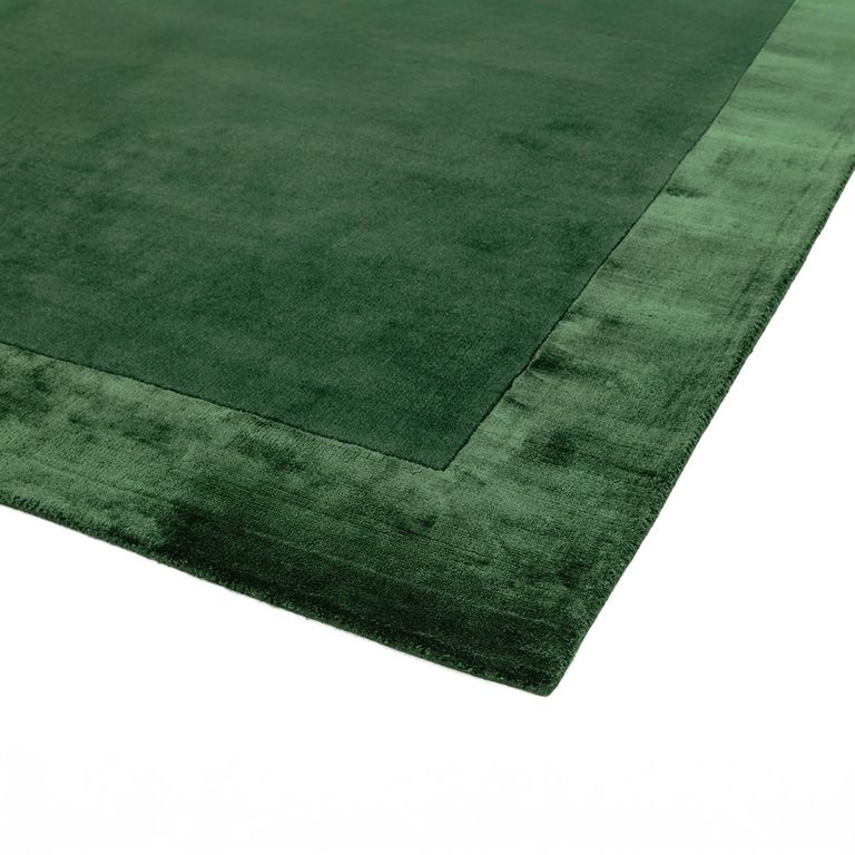 Contemporary Plain Ascot Rug - Green - Sizes Available