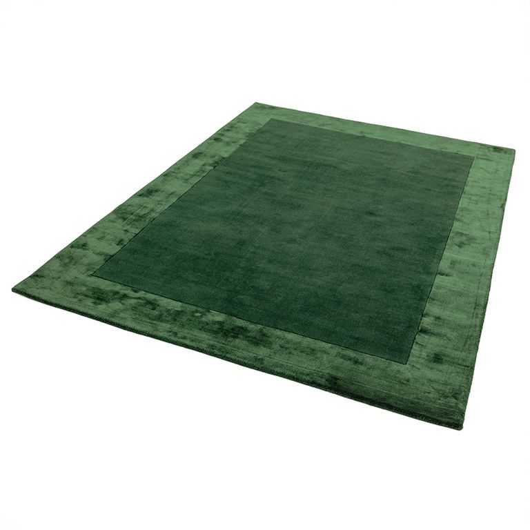 Contemporary Plain Ascot Rug - Green - Sizes Available