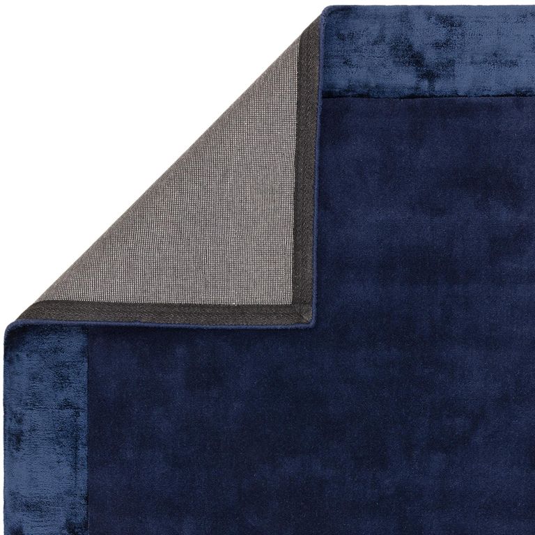 Contemporary Plain Ascot Rug - Navy - Sizes Available