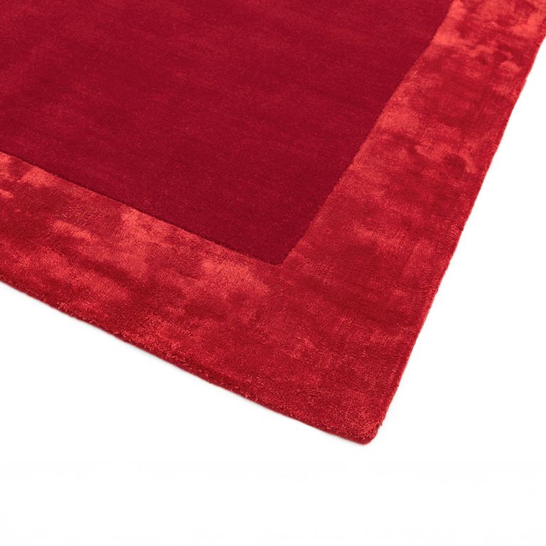 Contemporary Plain Ascot Rug - Red - Sizes Available