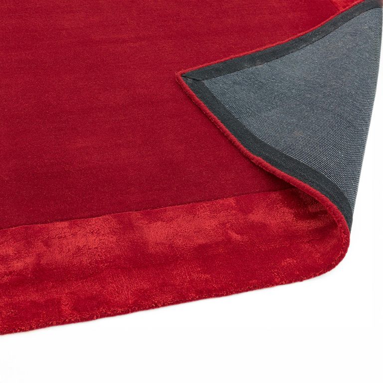 Contemporary Plain Ascot Rug - Red - Sizes Available