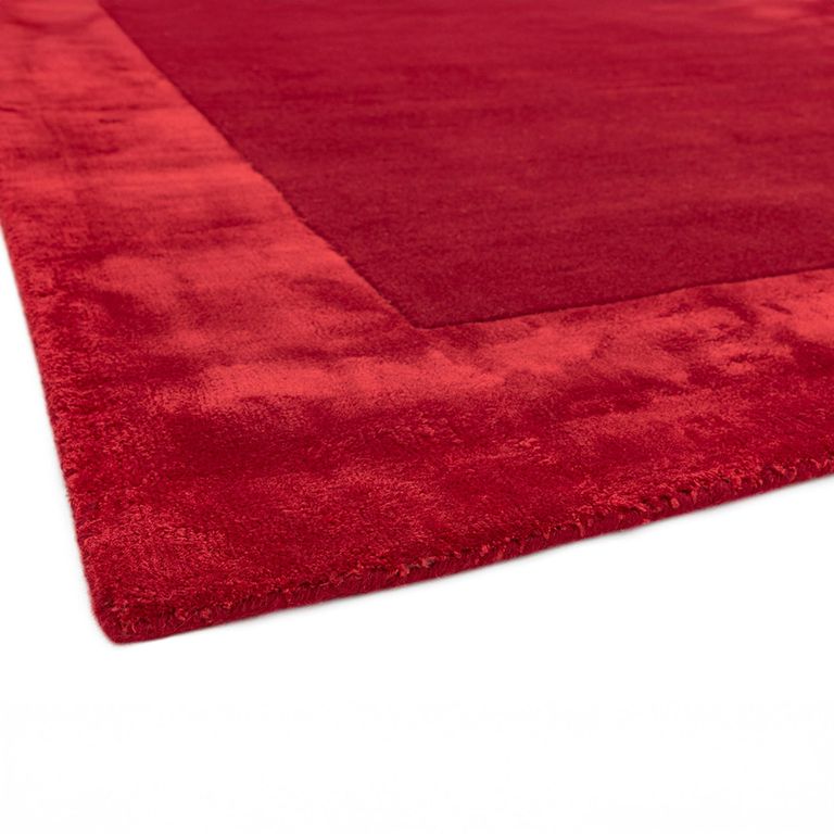 Contemporary Plain Ascot Rug - Red - Sizes Available