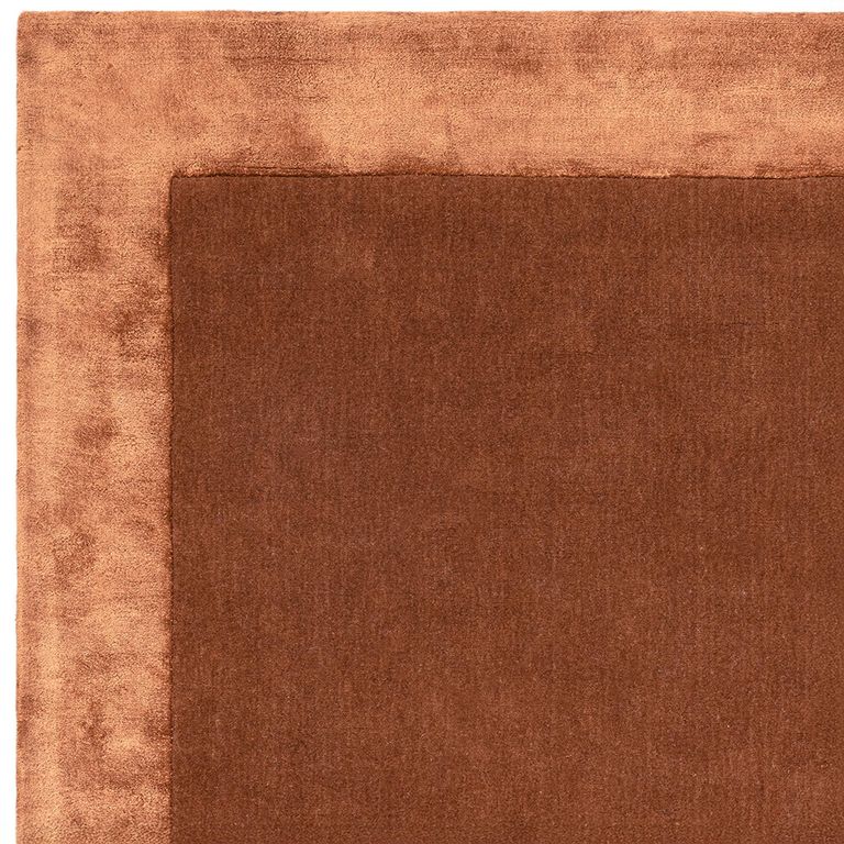 Contemporary Plain Ascot Rug - Rust - Sizes Available