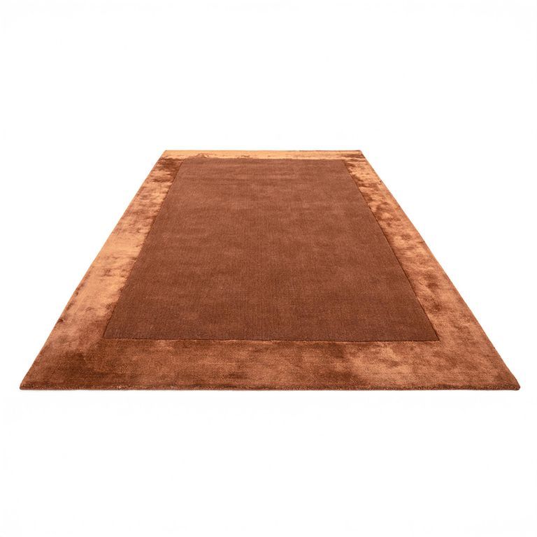Contemporary Plain Ascot Rug - Rust - Sizes Available
