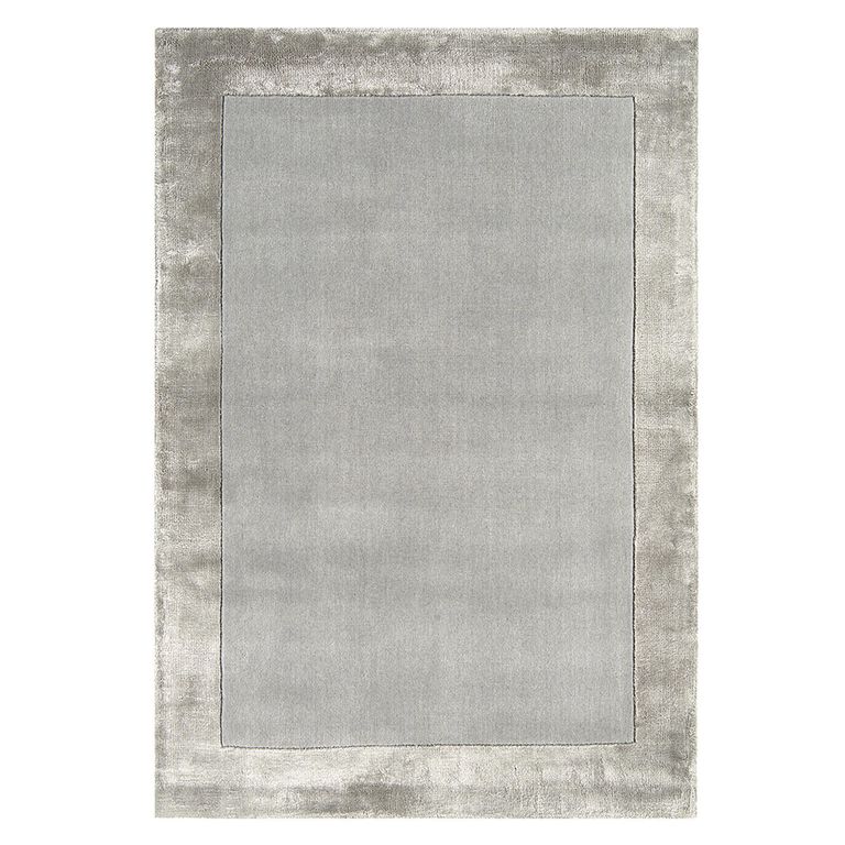 Contemporary Plain Ascot Rug - Silver - Sizes Available