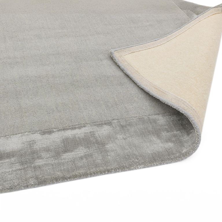 Contemporary Plain Ascot Rug - Silver - Sizes Available