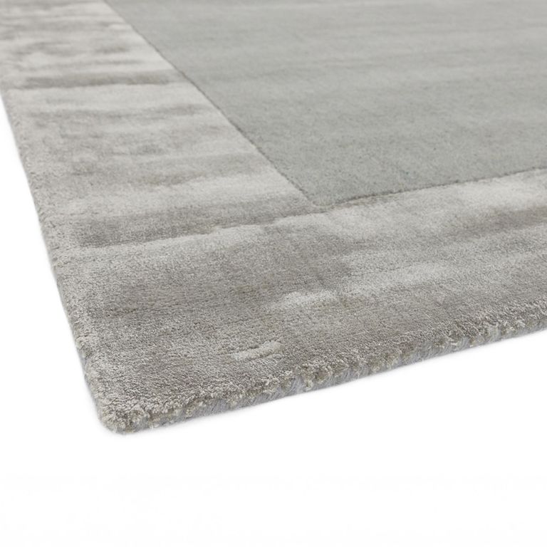 Contemporary Plain Ascot Rug - Silver - Sizes Available